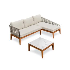 Conjunto de muebles de jardín bajos para 4 personas - efect…