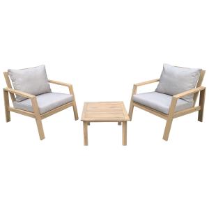 Conjunto de muebles de jardín de 2 plazas de acacia con coj…