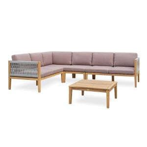 Conjunto de muebles de jardín esquinero de 5 plazas - acaci…