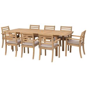Conjunto de muebles de jardín mesa 180/240cm acacia arena c…