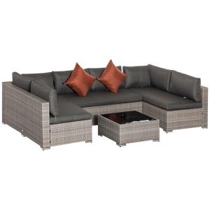 Conjunto de muebles de ratán color gris 135 x 72.5 x 62 cm
