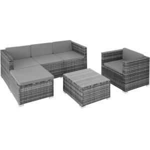 Conjunto de ratán, gris