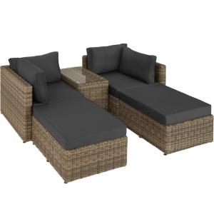 Conjunto de ratán para 2-4 personas, resistente con tablero…
