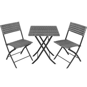 Conjunto de ratán para 2 personas, 3 piezas, plegable y lig…