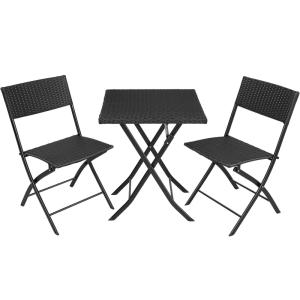 Conjunto de ratán para 2 personas, 3 piezas, plegable y lig…