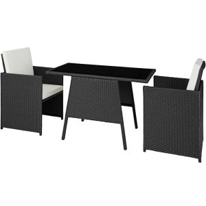 Conjunto de ratán para 2 personas, agrupable, resistente, n…