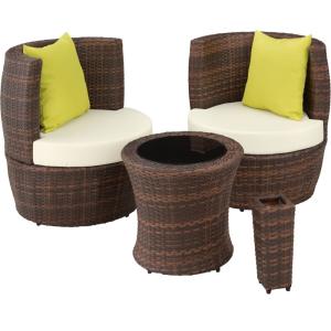 Conjunto de ratán y aluminio, 2 sillones, 1 mesa, 1 florero…
