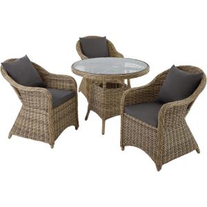 Conjunto de ratán y aluminio lujoso, 3 sillones y 1 mesa, n…