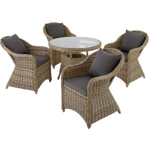 Conjunto de ratán y aluminio lujoso, 4 sillones y 1 mesa, n…