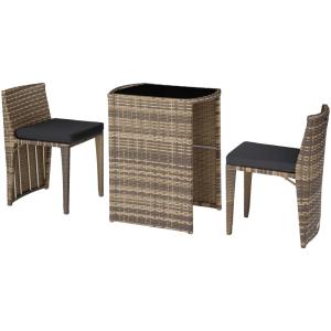 Conjunto de ratán y aluminio, natural