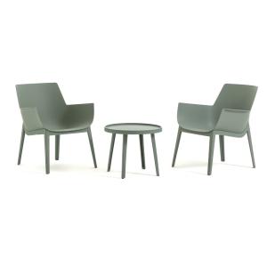 Conjunto de relax de 2 sillones con mesa exterior/jardín ve…