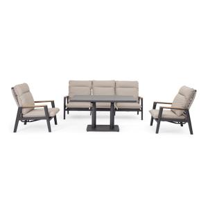 Conjunto de sala de estar de aluminio con mesa ajustable an…