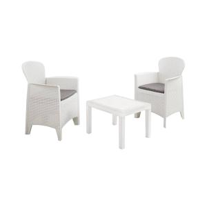 Conjunto de salón exterior blanco 59x57h86 cm