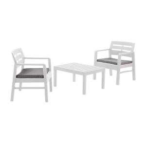 Conjunto de salón exterior blanco 63x58h74 cm