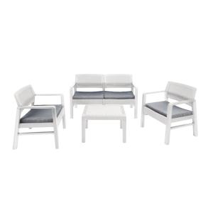 Conjunto de salón exterior blanco 68x58h74 cm