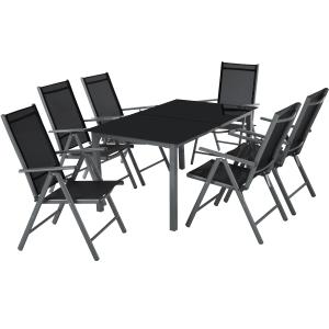 Conjunto de sillas 6 plazas poliéster aluminio antrac