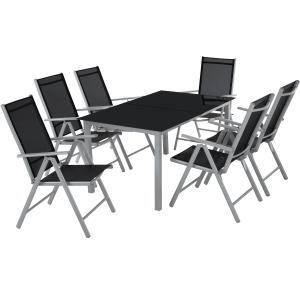 Conjunto de sillas 6 plazas poliéster aluminio gris c