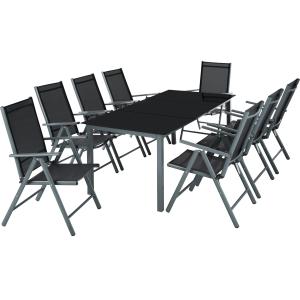 Conjunto de sillas 8 plazas poliéster aluminio antrac