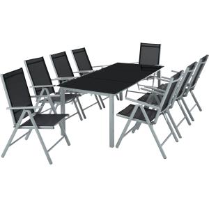Conjunto de sillas 8 plazas poliéster aluminio gris c