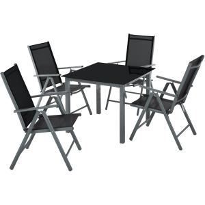 Conjunto de sillas de aluminio 4y1 4 plazas poliéster alumi…