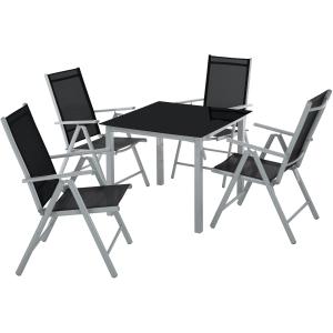 Conjunto de sillas de aluminio 4y1 4 plazas poliéster alumi…