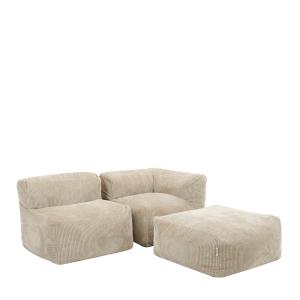 Conjunto de sofá puf de 3 piezas: rincón, sillón y reposapi…