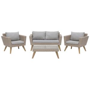 Conjunto de sofá y mesa 4 personas gris