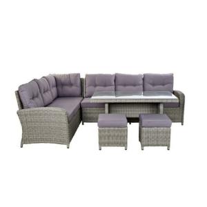Conjunto de sofá y mesa exterior (4 pcs)