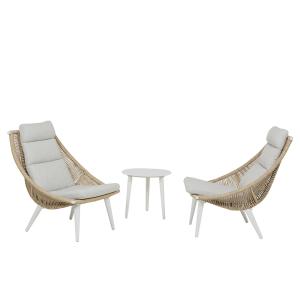 Conjunto de sofás mesa auxiliar sillones con cojín blanco e…