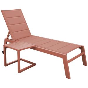 Conjunto de tumbona y mesa auxiliar de textileno y aluminio…