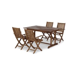Conjunto jardín mesa extensible 150/210×90 y 4 sillas plega…