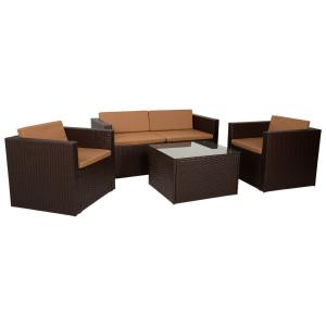 Conjunto mesa, sofa y 2 sillones