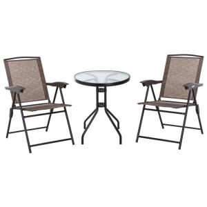 Conjunto mesa y 2 sillas 54x82.5x90 cm marrón