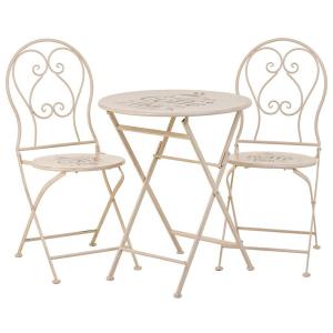 Conjunto mesa y 2 sillas de forja blanco