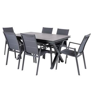 Conjunto mesa y sillas acolchadas de exterior mesa 150 a 25…