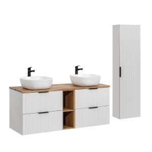 Conjunto mueble lavabo 2 nichos y columna estratificado bla…