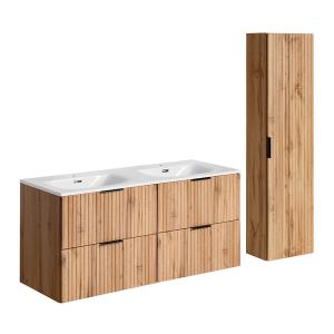 Conjunto mueble lavabo encastrado 120 cm y columna estratif…