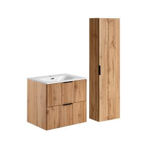 Conjunto mueble lavabo encastrado y columna estratificado b…