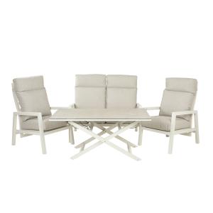 Conjunto relax reclinables mesa regulable blanco envejecido