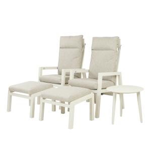 Conjunto relax sillones reclinables para exterior blanco en…