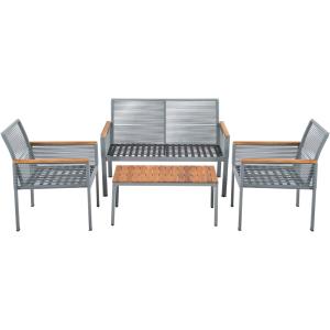 Consola moderna en madera blanca y roble con cajones y puer…