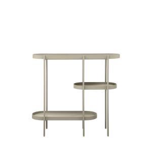 Consola ovalada de madera y metal l90cm - beige