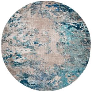 Contemporáneo azul/gris alfombra 120 x 120