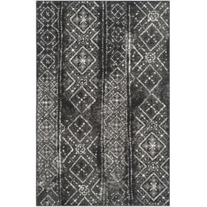Contemporáneo bohemio negro/gris alfombra 185 x 275