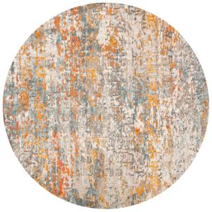 Contemporáneo gris/naranja alfombra 120 x 120