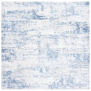 Contemporáneo marfil/azul alfombra 90 x 90