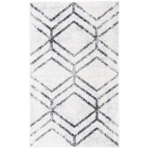 Contemporáneo marfil/gris alfombra 75 x 180