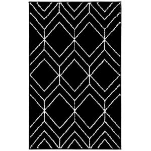 Contemporáneo negro/neutro alfombra 60 x 90