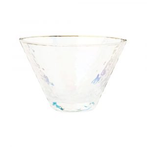 Copa de helado de vidrio martillado irisado
