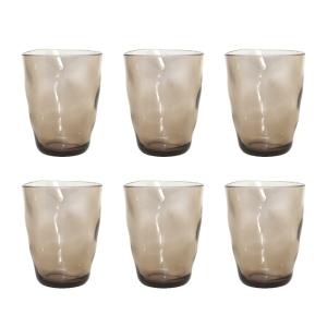 Copas de agua marrones en acrílico - lote de 6